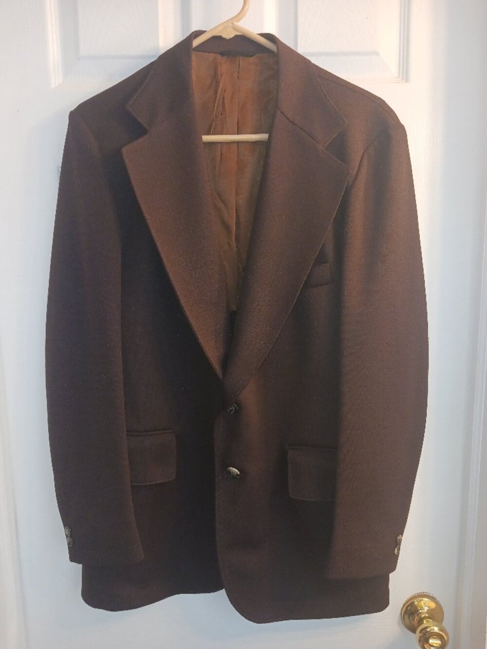VTG Sears The Men’s Store Men’s Brown Solid Single-Breasted 2-Button Jacket 42R